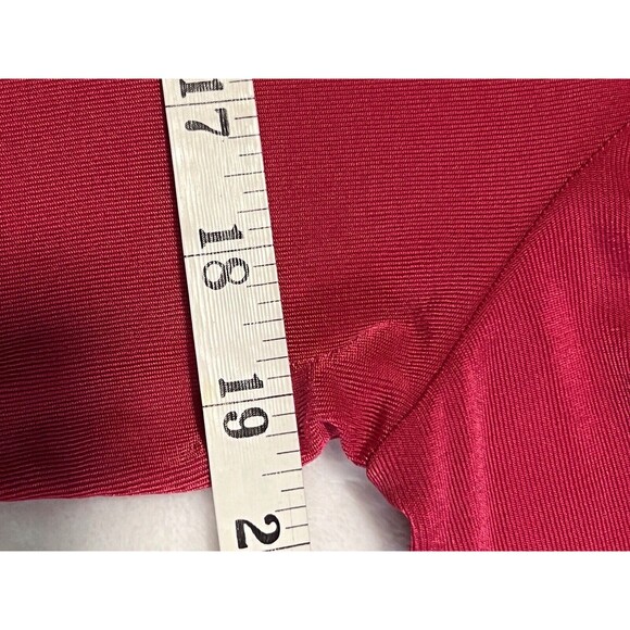 Slinky Brand HSN Dress Large Pink Sheath Knit SS with Silver Buckle Accent  NWT - Picture 11 of 13